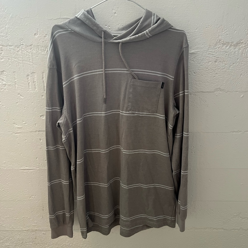 Rip curl lightweight hoodie. Size L. Grey with light stripes.